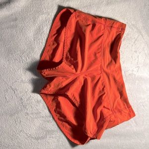 Orange Lululemon Speed-up shorts size 4